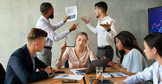 Stressed Group Of Business People