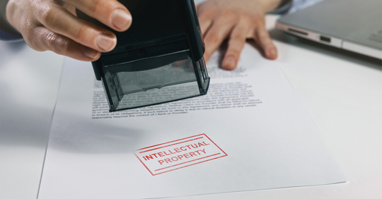 intellectual property stamp on document