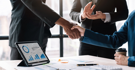 Two people shaking hands