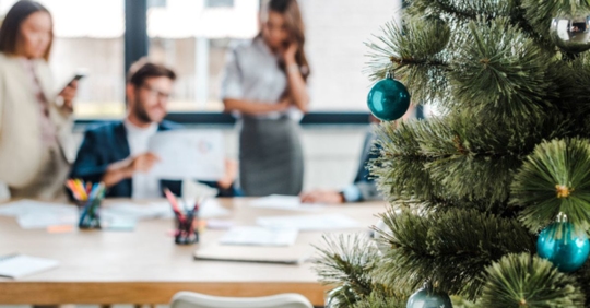 Christmas tree in office