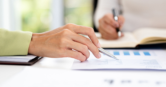 showing business documents